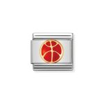 NOMINATION COMPOSABLE CLASSIC LINK BASKETBALL IN 18K GOLD WITH ENAMEL 030203/08
