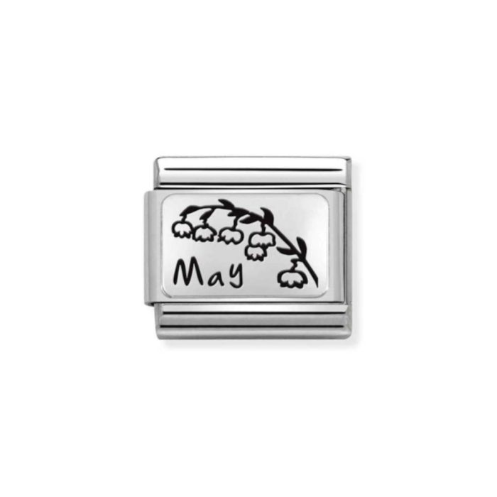 NOMINATION COMPOSABLE CLASSIC LINK MAY FLOWER IN STERLING SILVER 330112/17