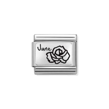 NOMINATION COMPOSABLE CLASSIC LINK JUNE FLOWER IN STERLING SILVER 330112/18