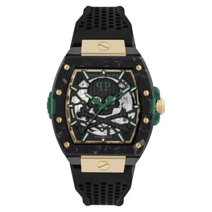 Philipp Plein The Skeleton 2.0 Automatic Black Silicone Strap PWJFA0325