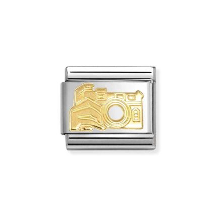 NOMINATION COMPOSABLE CLASSIC LINK CAMERA IN 18K GOLD 030108/17