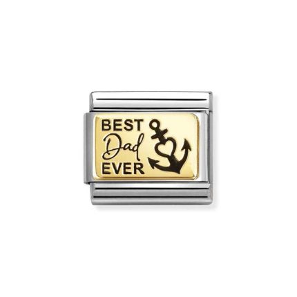 NOMINATION COMPOSABLE CLASSIC LINK BEST DAD IN 18K GOLD 030166/65