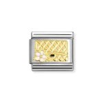 NOMINATION COMPOSABLE CLASSIC LINK BAG WITH FLOWER IN 18K GOLD 030272/94