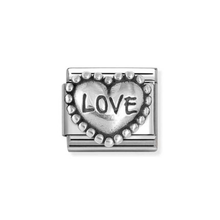 NOMINATION COMPOSABLE CLASSIC LINK LOVE HEART IN STERLING SILVER 330101/88