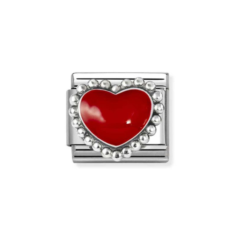 NOMINATION COMPOSABLE CLASSIC LINK RED HEART IN STERLING SILVER 330204/39