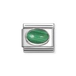 NOMINATION COMPOSABLE CLASSIC LINK IN STERLING SILVER WITH MALACHITE 330510/48
