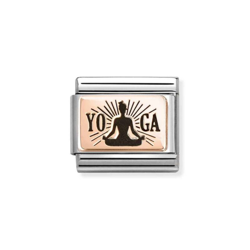 NOMINATION COMPOSABLE CLASSIC LINK YOGA LOTUS POSE IN 9K ROSE GOLD 430111/31