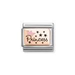 NOMINATION COMPOSABLE CLASSIC LINK PRINCESS PINK CROWN IN 9K ROSE GOLD 430204/02