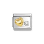 NOMINATION COMPOSABLE CLASSIC LINK HEART IN 18K GOLD WITH STERLING SILVER 630301/02