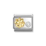 NOMINATION COMPOSABLE CLASSIC LINK FOUR-LEAF CLOVER IN 18K GOLD WITH STERLING SILVER 630301/03