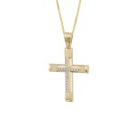 ΣΤΑΥΡΟΣ ΜΕ ΑΛΥΣΙΔΑ ΑΠΟ 14 ΚΑΡΑΤΙΑ ΚΙΤΡΙΝΟ ΧΡΥΣΟ ΚΑΙ ΛΕΥΚΟΧΡΥΣΟ ΜΕ ΖΙΡΓΚΟΝ 0038-ST253828