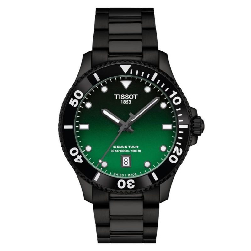 Tissot T-Sport Seastar 1000 Black Stainless Steel Bracelet T1204103309100