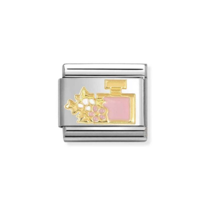 NOMINATION COMPOSABLE CLASSIC LINK PERFUME WITH FLOWER IN 18K GOLD 030272/93