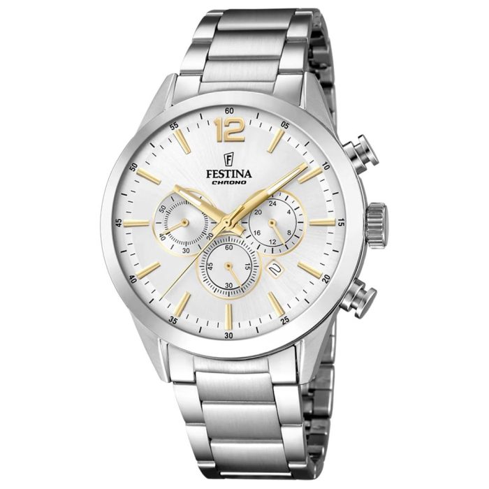 Festina Silver Stainless Steel Bracelet Chronograph F20343/1