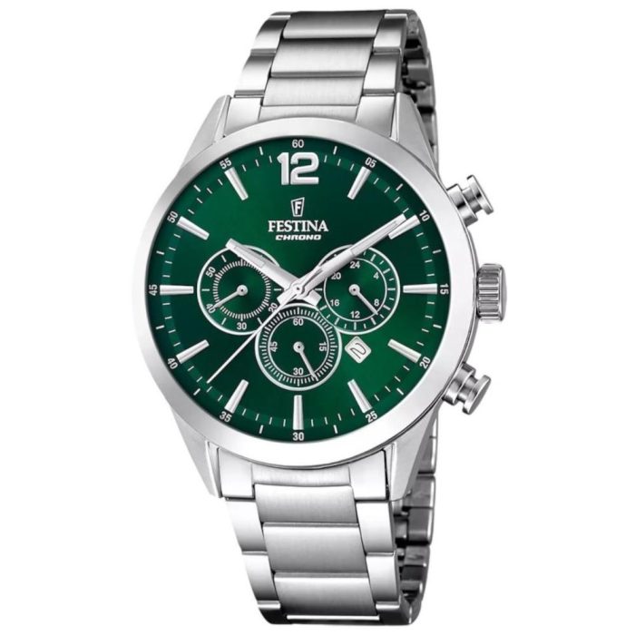 Festina Silver Stainless Steel Bracelet Chronograph F20343/B
