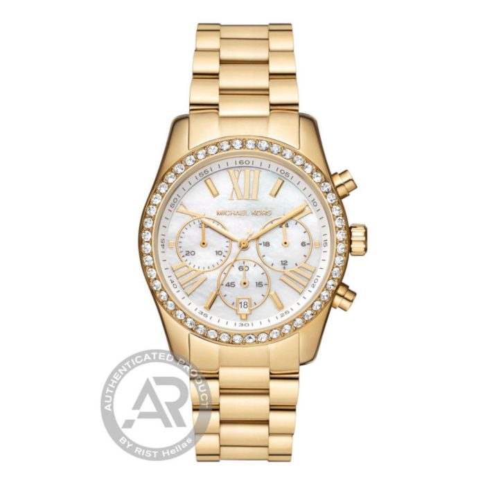 Michael Kors Lexington Crystals Gold Stainless Steel Bracelet Chronograph MK7241