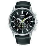 Lorus Tactical Chronograph Black Leather Strap RT379KX9