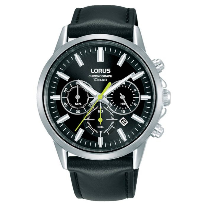 Lorus Tactical Chronograph Black Leather Strap RT379KX9