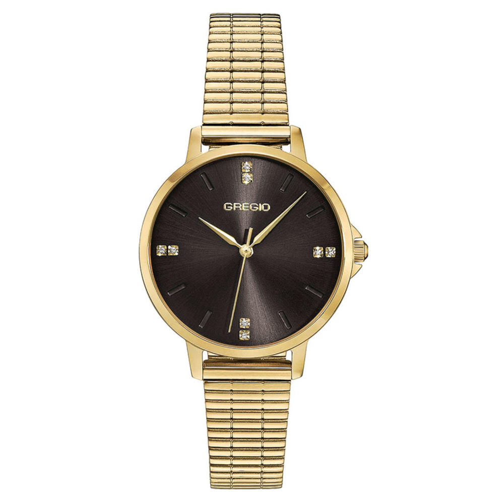 Gregio Sleek Crystals Gold Stainless Steel Bracelet GR470023