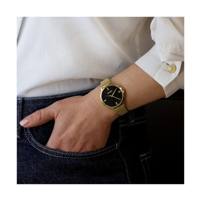 Gregio Sleek Crystals Gold Stainless Steel Bracelet GR470023