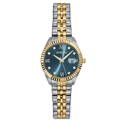 Gregio Mallory Petit Crystals Two Tone Stainless Steel Bracelet GR480042