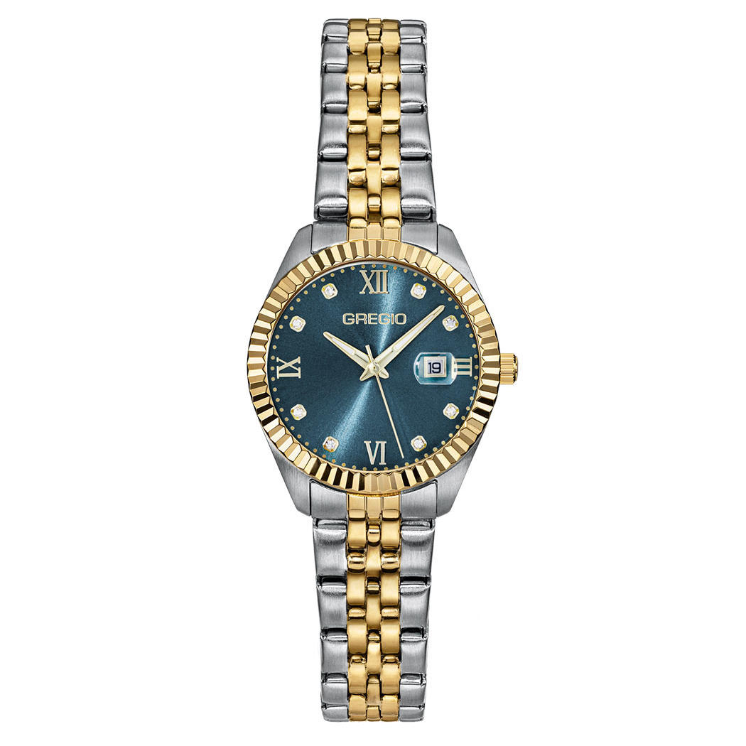 Gregio Mallory Petit Crystals Two Tone Stainless Steel Bracelet GR480042