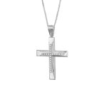 ΣΤΑΥΡΟΣ ΜΕ ΑΛΥΣΙΔΑ ΑΠΟ 9 ΚΑΡΑΤΙΑ ΛΕΥΚΟΧΡΥΣΟ ΜΕ ΖΙΡΓΚΟΝ 0046-ST253822W-9