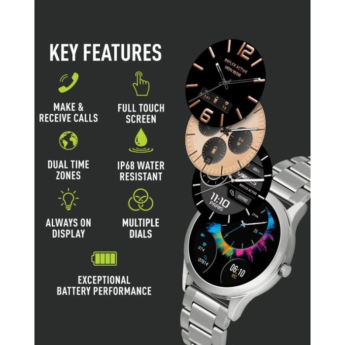 Reflex Active Series 31 Silver Stainless Steel Bracelet Smartwatch RA31-4093