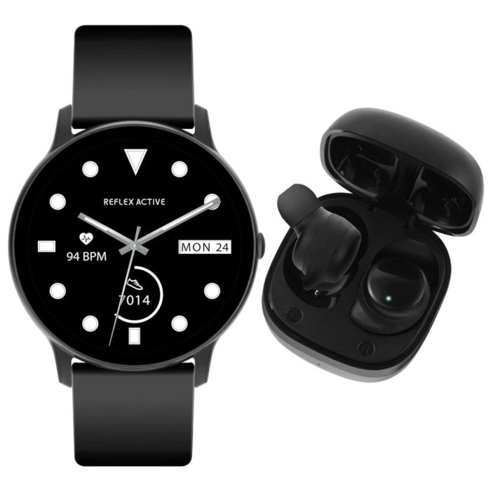 Reflex Active Series 36 Black Rubber Strap Smartwatch & Earbuds Set RA36-2198-TWS