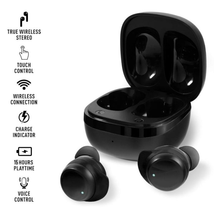 Reflex Active Series 36 Black Rubber Strap Smartwatch & Earbuds Set RA36-2198-TWS