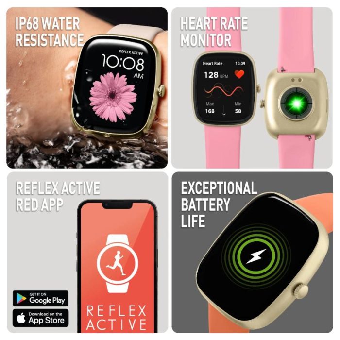 Reflex Active Series 50 Pink Rubber Strap Smartwatch RA50-2224-SET