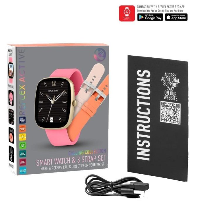 Reflex Active Series 50 Pink Rubber Strap Smartwatch RA50-2224-SET