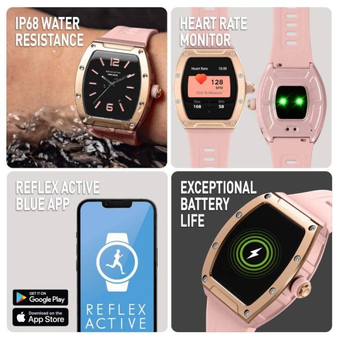 Reflex Active Series 52 Pink Rubber Strap Smartwatch RA52-2226