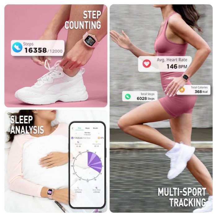 Reflex Active Series 52 Pink Rubber Strap Smartwatch RA52-2226