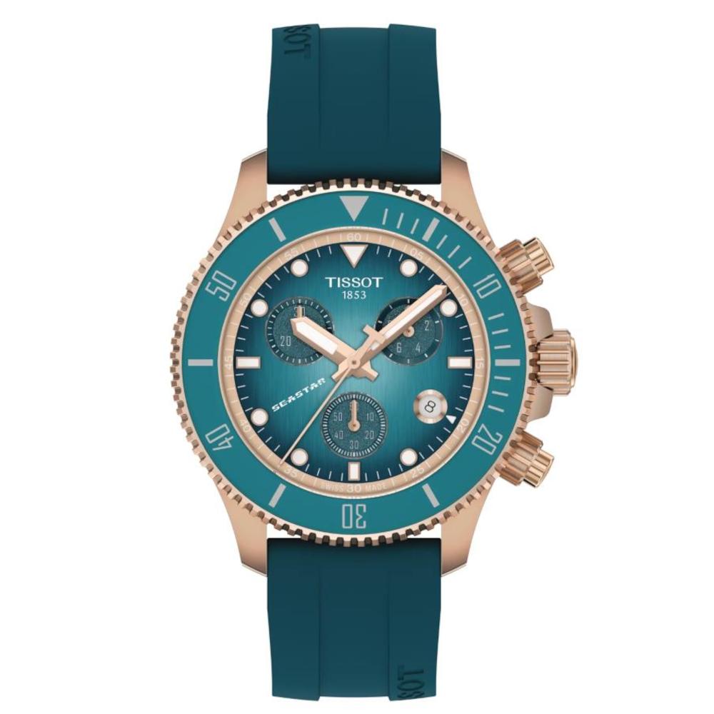 Tissot T-Sport Seastar 1000 Chronograph Turqoise Silicone Strap T1202173704100