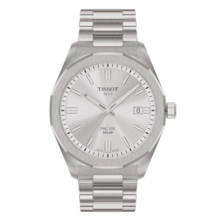Tissot T-Classic PRC 100 Solar Silver Stainless Steel Bracelet T1514221103100