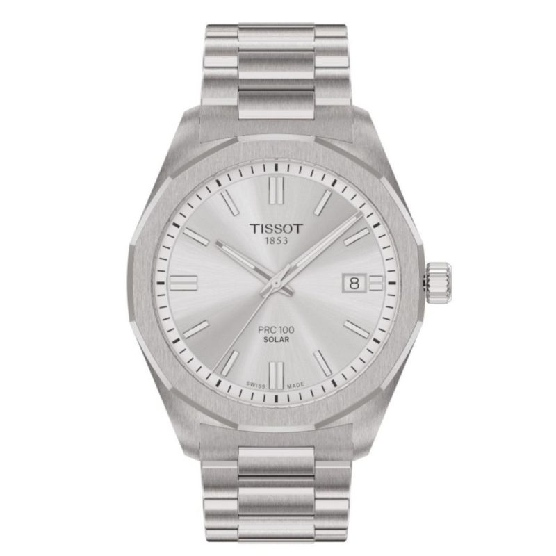 Tissot T-Classic PRC 100 Solar Silver Stainless Steel Bracelet T1514221103100