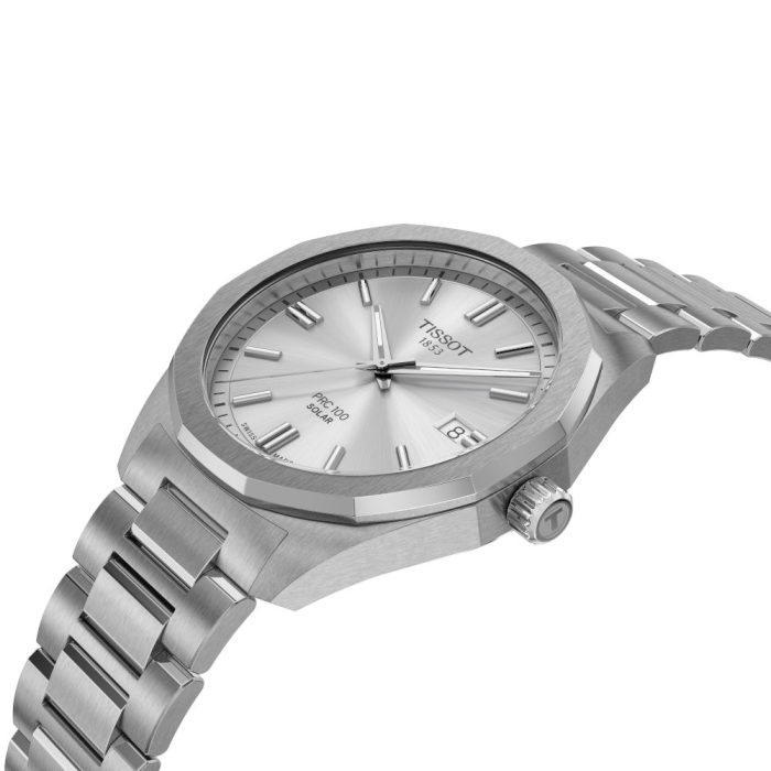 Tissot T-Classic PRC 100 Solar Silver Stainless Steel Bracelet T1514221103100