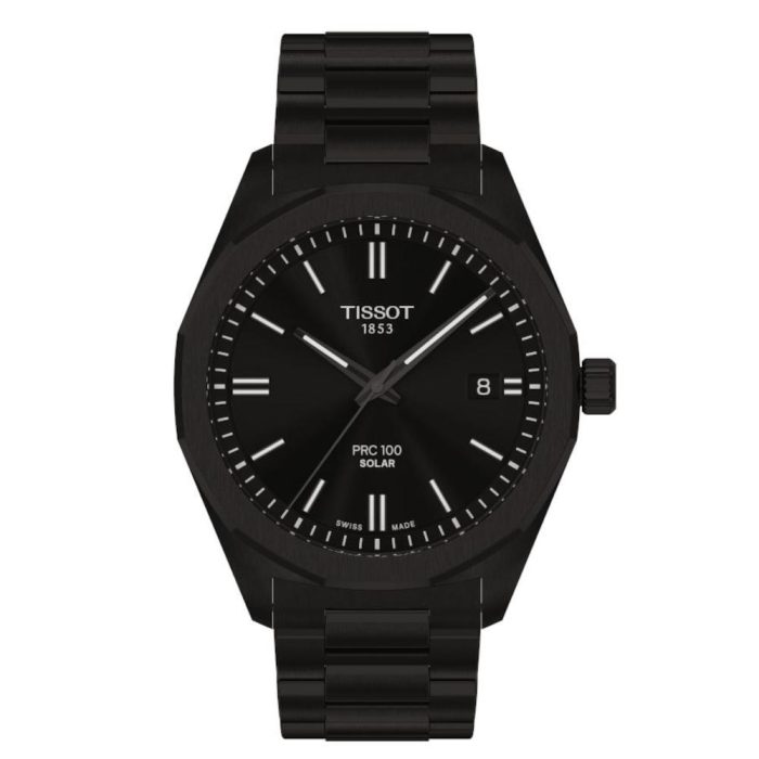 Tissot T-Classic PRC 100 Solar Black Stainless Steel Bracelet T1514223305100