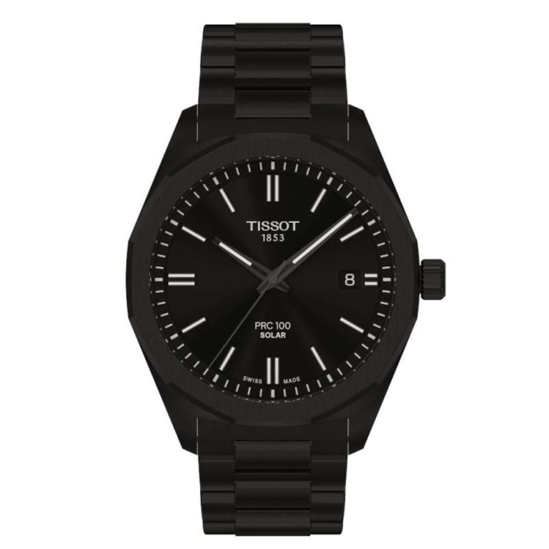 Tissot T-Classic PRC 100 Solar Black Stainless Steel Bracelet T1514223305100