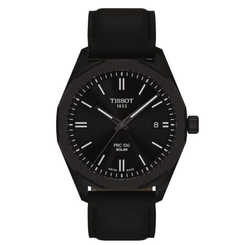 Tissot T-Classic PRC 100 Solar Black Leather Strap T1514223605100