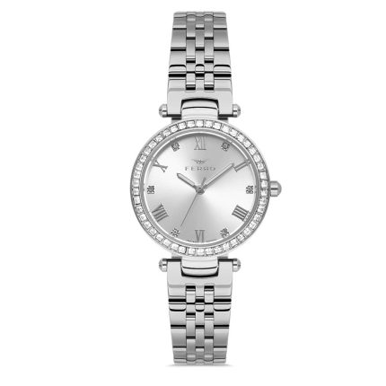 Ferro Crystals Silver Stainless Steel Bracelet FL21593AWT-A
