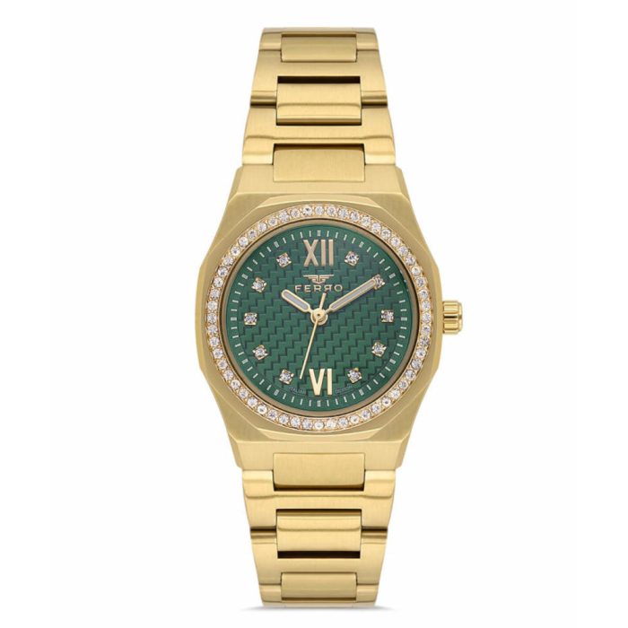 Ferro Crystals Gold Stainless Steel Bracelet FL21616AWT-B6