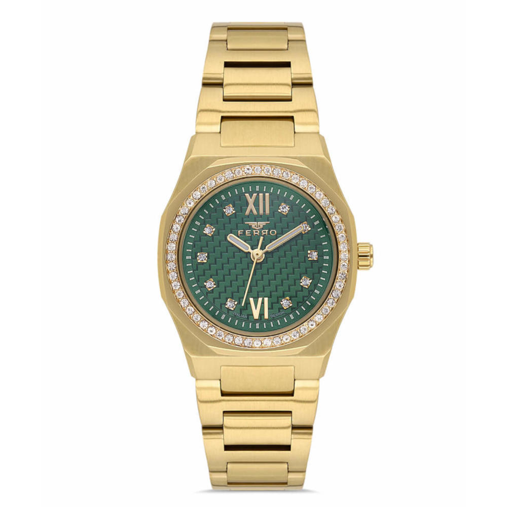 Ferro Crystals Gold Stainless Steel Bracelet FL21616AWT-B6