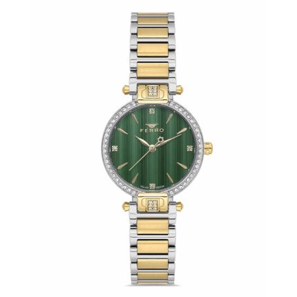 Ferro Crystals Two Tone Stainless Steel Bracelet FL40131A-D6