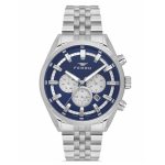 Ferro Dual Time Silver Stainless Steel Bracelet FM11507AWT-A3