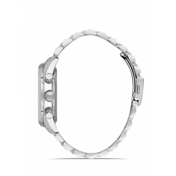 Ferro Dual Time Silver Stainless Steel Bracelet FM11507AWT-A3
