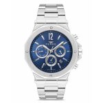 Ferro Dual Time Silver Stainless Steel Bracelet FM43020A-A3