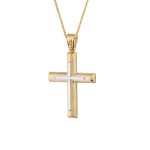 ΣΤΑΥΡΟΣ ΜΕ ΑΛΥΣΙΔΑ ΑΠΟ 14 ΚΑΡΑΤΙΑ ΚΙΤΡΙΝΟ ΧΡΥΣΟ ΚΑΙ ΛΕΥΚΟΧΡΥΣΟ 0028-ST255561