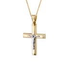 ΣΤΑΥΡΟΣ ΜΕ ΑΛΥΣΙΔΑ ΑΠΟ 9 ΚΑΡΑΤΙΑ ΚΙΤΡΙΝΟ ΧΡΥΣΟ ΚΑΙ ΛΕΥΚΟΧΡΥΣΟ 0054-ST255562